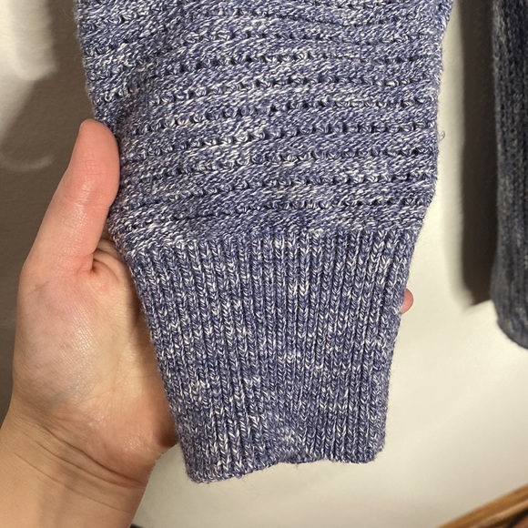 Banana Republic East West Easy Navy open knit ribbed edge cardigan size M - Picture 6 of 11